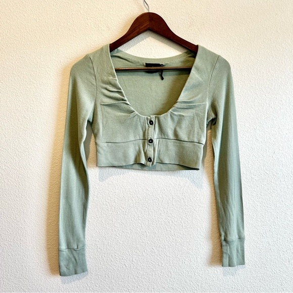 Urban Outfitters Out From Under Fitted Long Sleeve Crop Top Medium Casual Chic - Picture 1 of 9